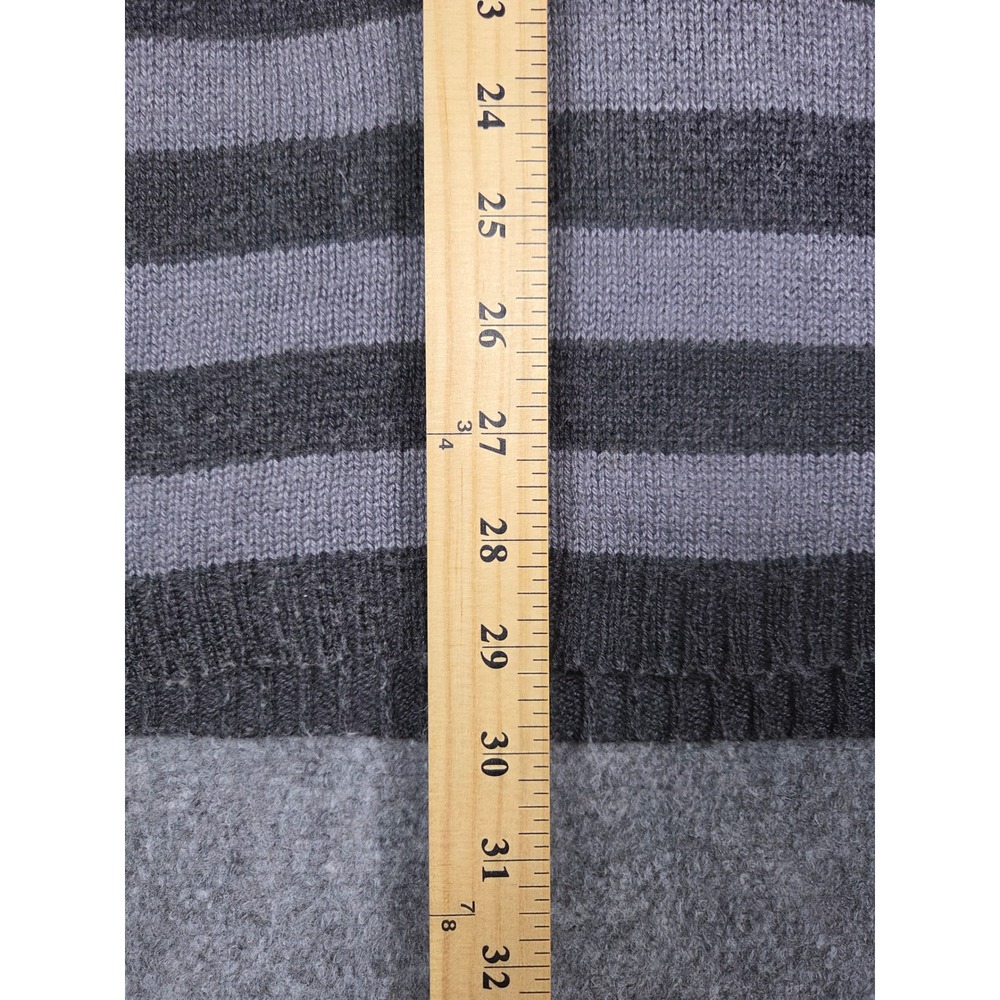 Patagonia Sweater Mens Small Gray Striped Lambswool Blend Crewneck Pullover - Picture 7 of 8